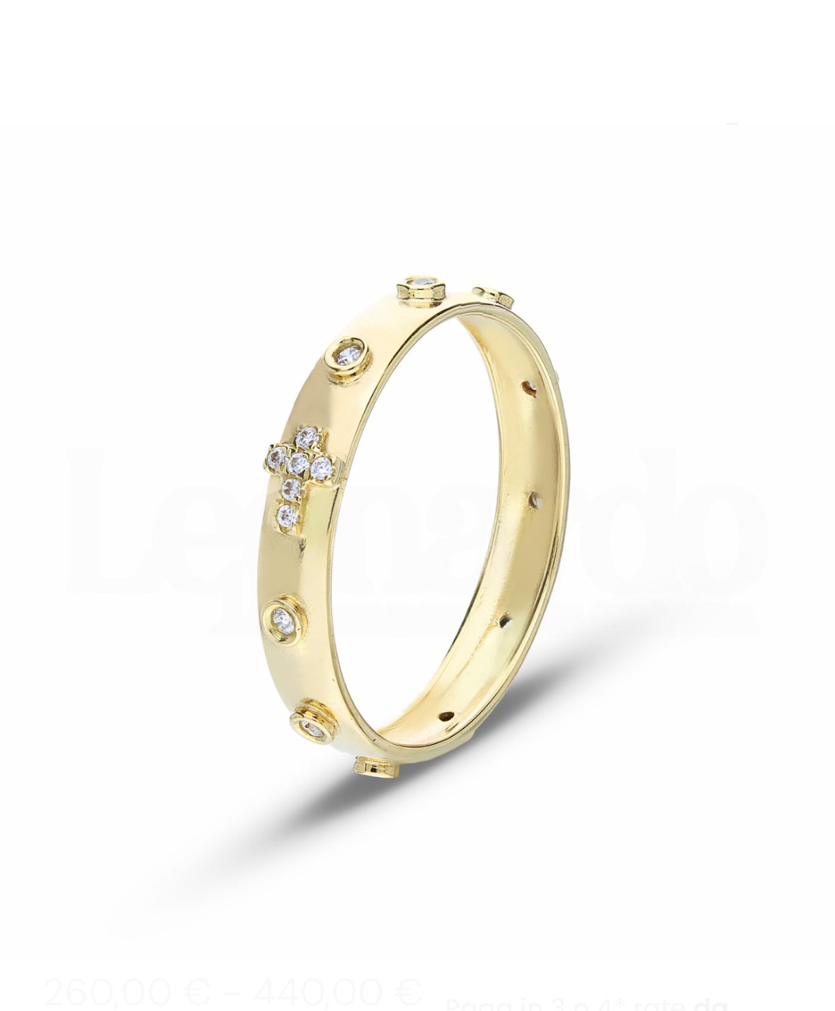 Rosary Ring with Zirconia in 18-Karat Gold
