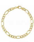 Alternating Cuban Link Bracelet in 18-Karat Gold
