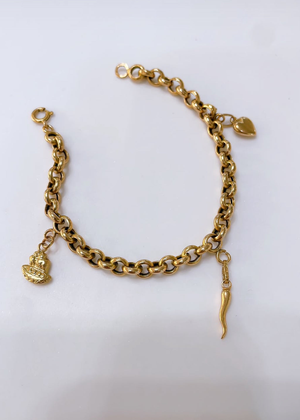 18K Gold Charm Chain Bracelet