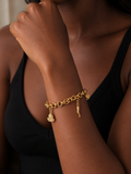 18K Gold Charm Chain Bracelet