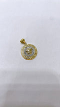18K Gold Medusa Pendant with White Zirconia