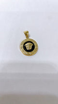 18K Yellow Gold Testa di Medusa Pendant with Black Onyx