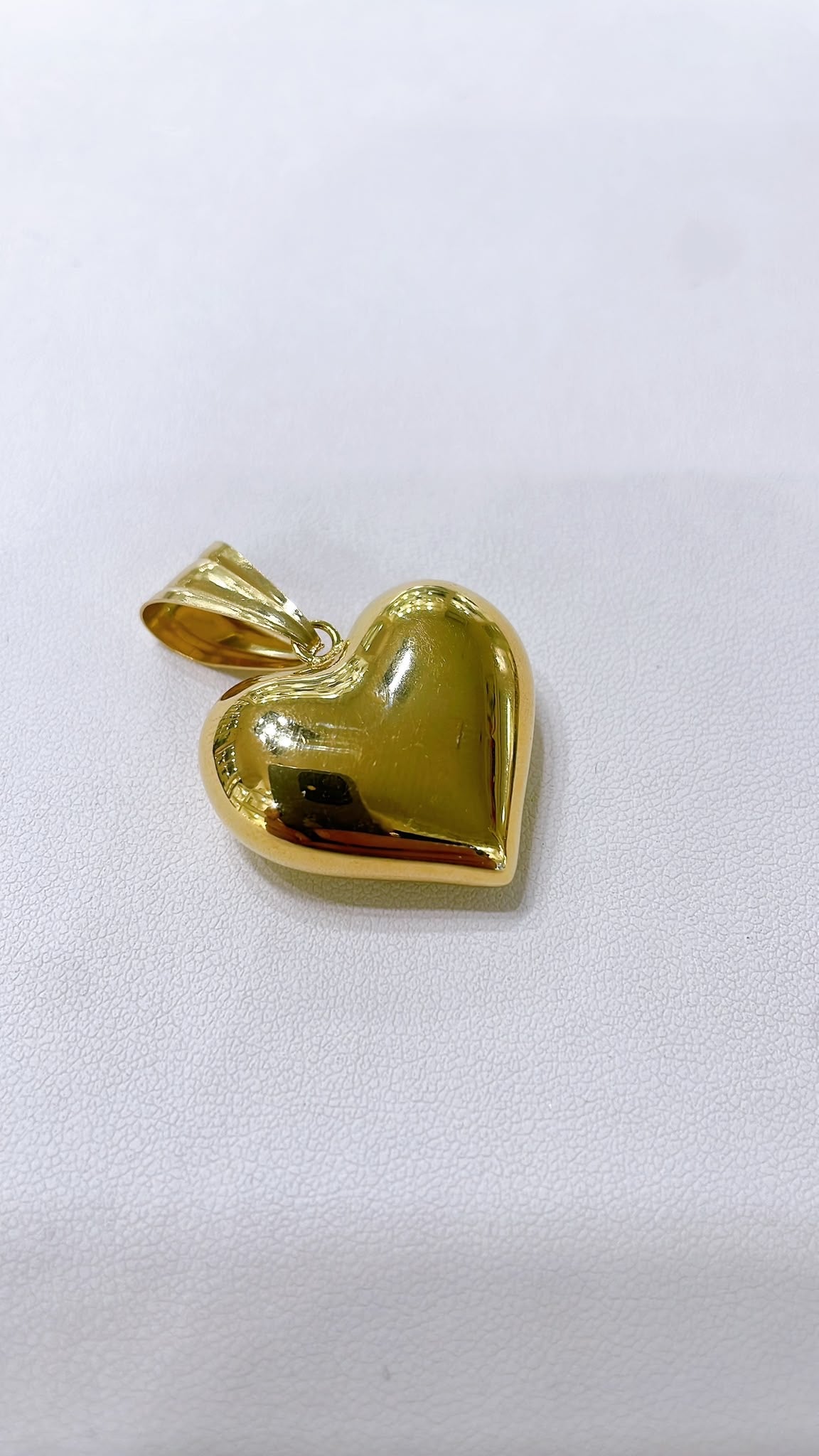 18K Gold Cuore Big Bombato Elettroformato Pendant