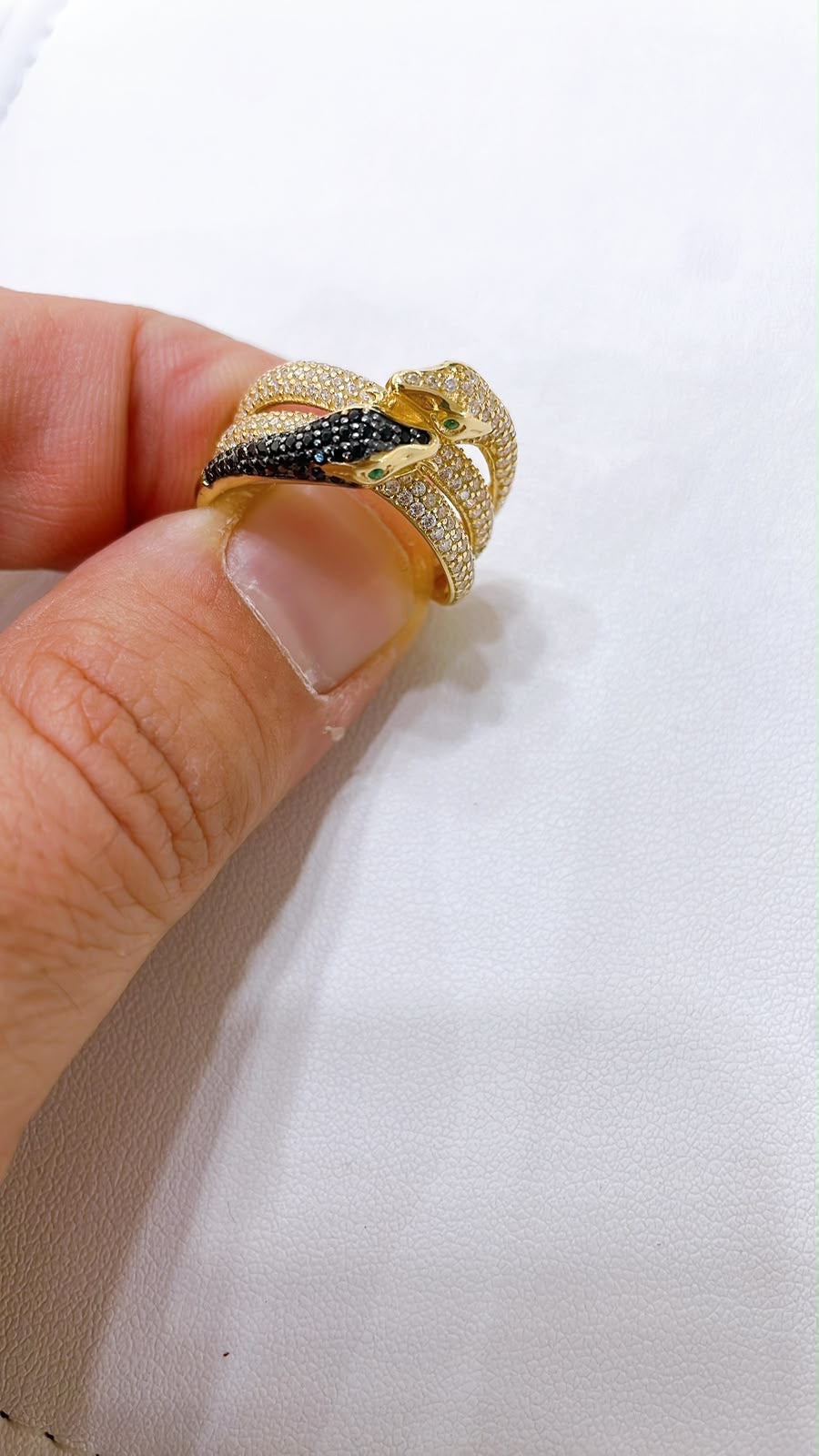 18K Gold Double Snake Ring