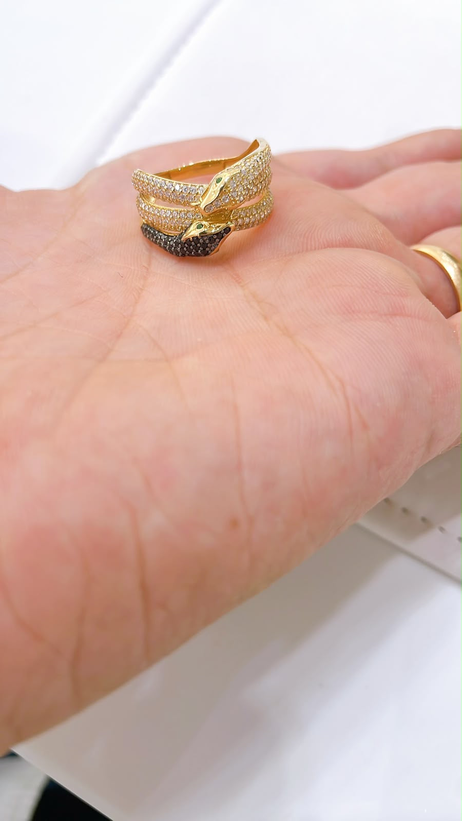 18K Gold Double Snake Ring