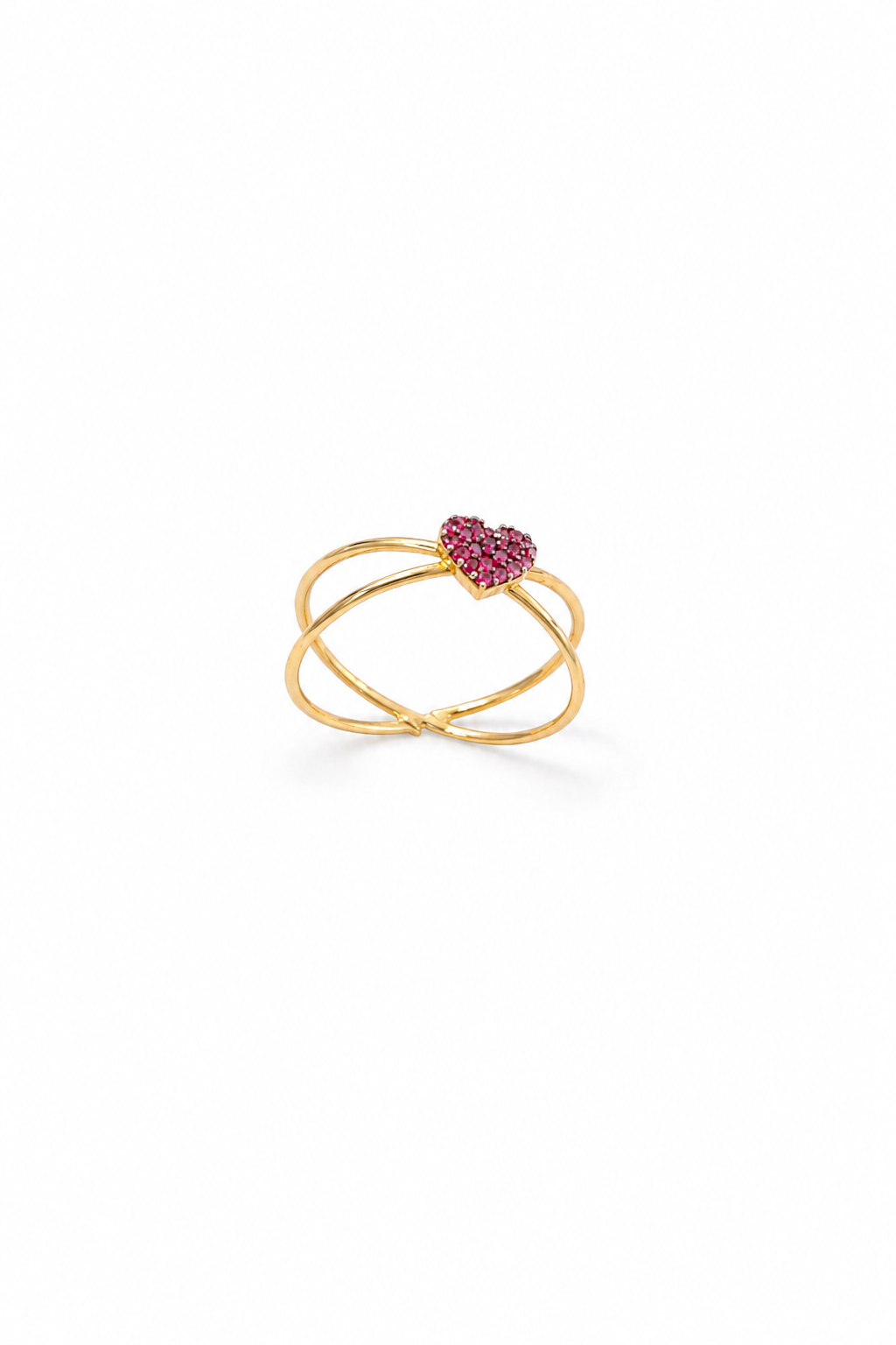 Double-Band Heart Ring in 18-Karat Gold