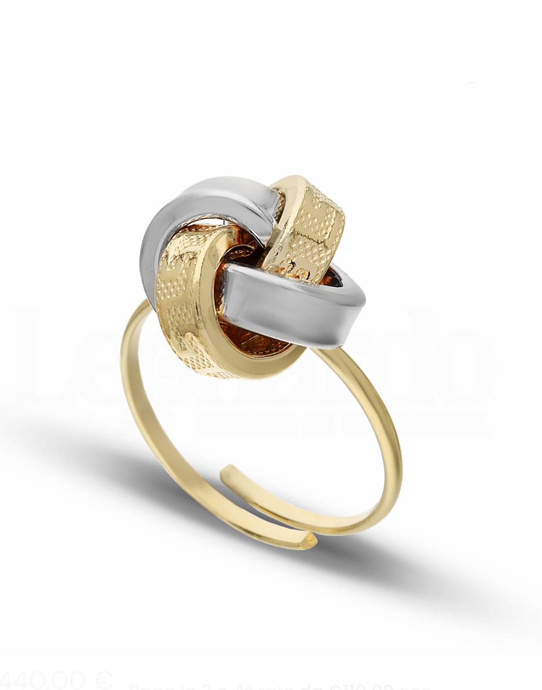 Women's Knot Ring with Greek Key in 18-Karat Gold