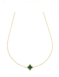 Women's Malachite Four-Leaf Clover Necklace in 18-Karat Gold