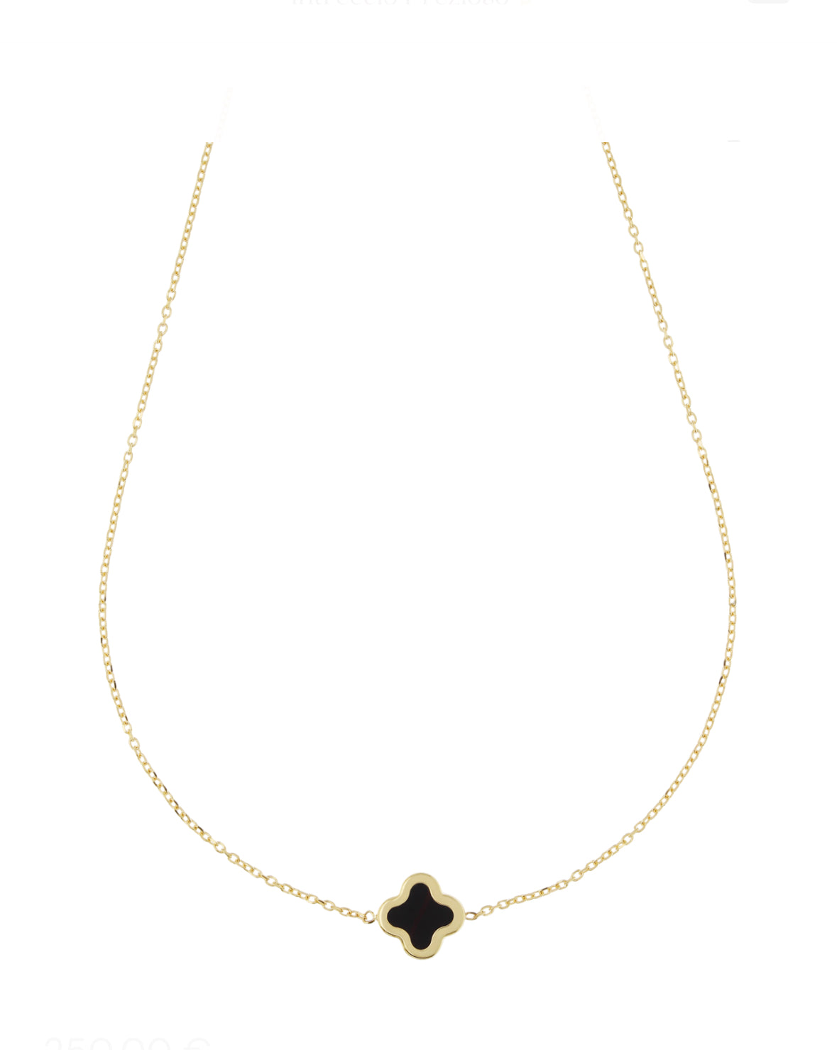 Women's Onyx Four-Leaf Clover Necklace in 18-Karat Gold