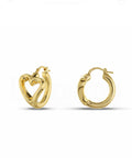 Women's Electroformed Heart Hoop Earrings in 18-Karat Gold