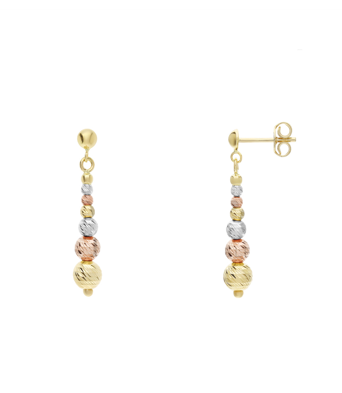 Women's Graduated Diamond-Cut Bead Earrings in 18-Karat Gold