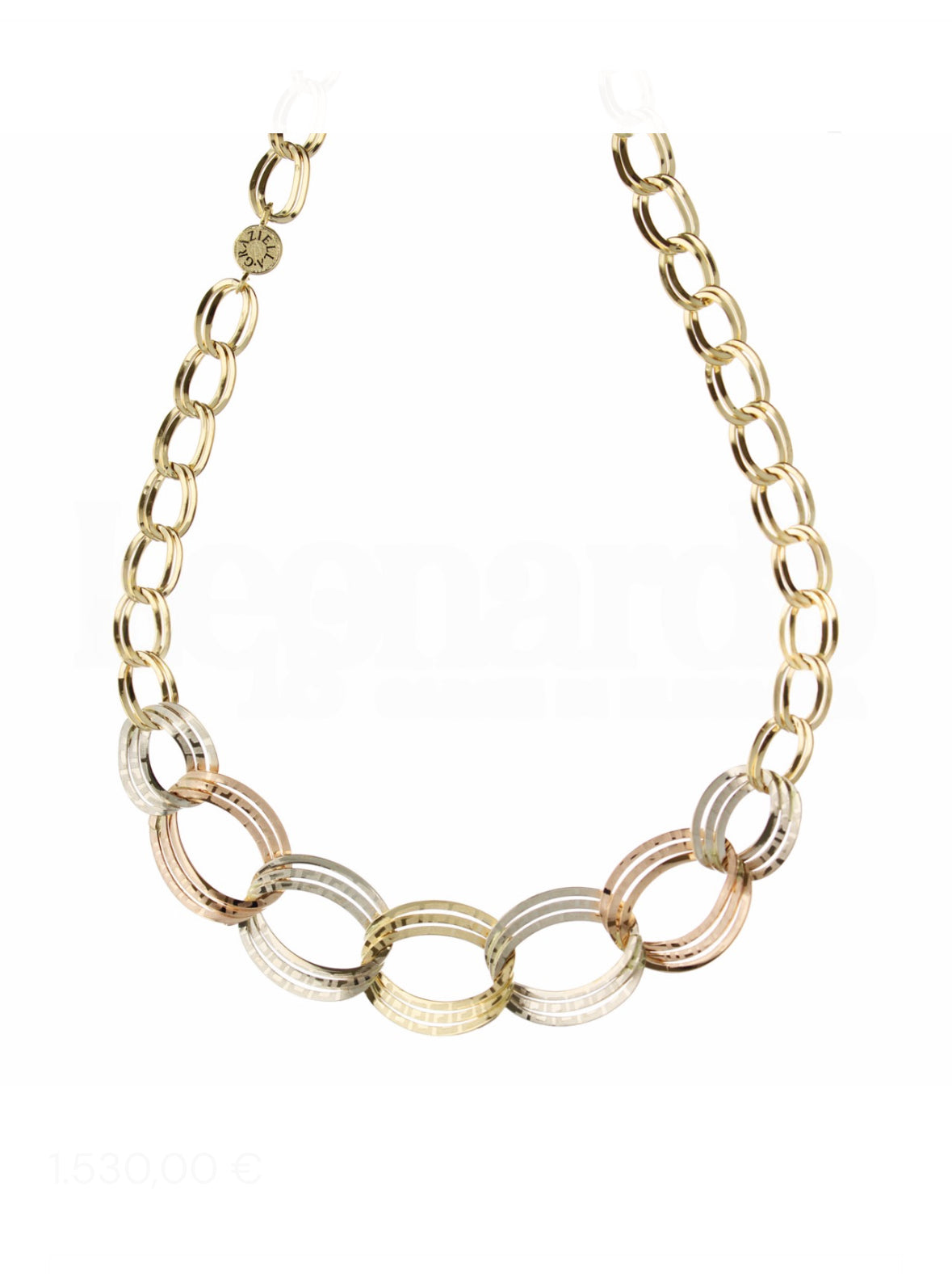 Women's Chain Choker with Centerpiece in 18-Karat Gold
