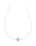 Women's Mother-of-Pearl Four-Leaf Clover Necklace in 18-Karat Gold