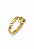 Emerald Green Snake Ring in 18-Karat Gold