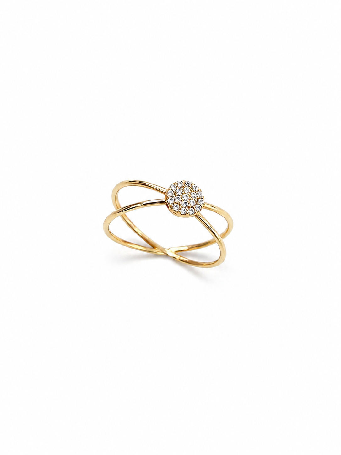Double-Band Solitaire Ring in 18-Karat Gold