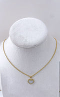 Collana Funetta in oro 18 carati con ciondolo cuore in madreperla