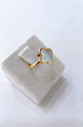 18K Gold Quadrifoglio Ring mit Perlmutt