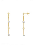Women's Drop Earrings – Diamond-Cut Yellow & White Gold